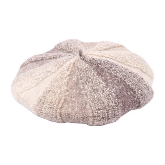 Fuzzy Knit Brown Gradient Fleece Beret Hat - Picture 2 of 15